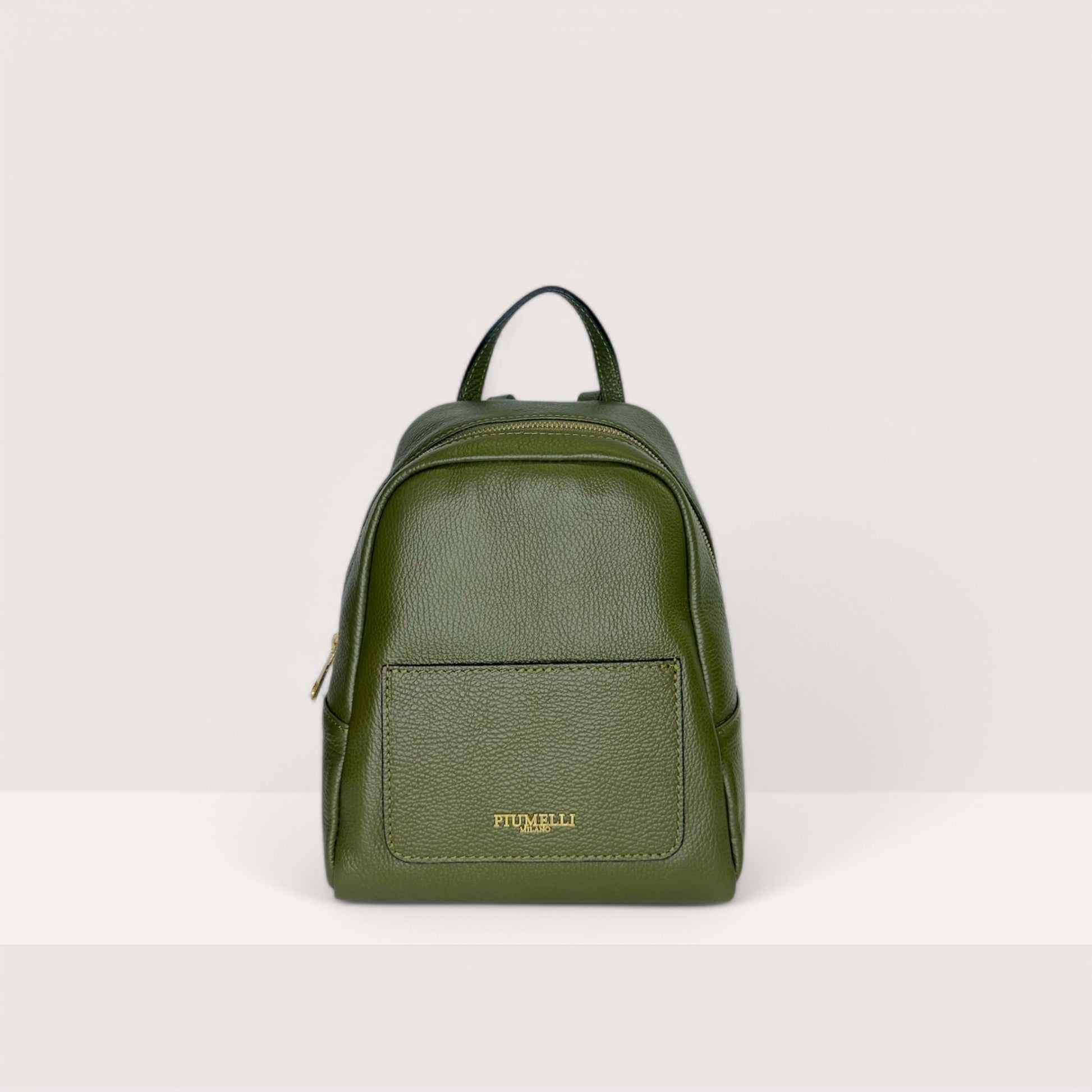Італійський шкіряний жіночий рюкзак Piumelli Nadia D74 Olive кольору хакі