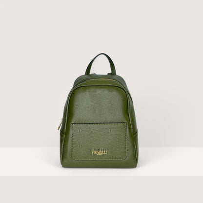 Італійський шкіряний жіночий рюкзак Piumelli Nadia D74 Olive кольору хакі