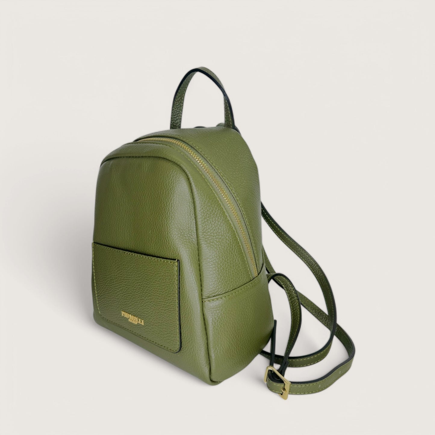 Італійський шкіряний жіночий рюкзак Piumelli Nadia D74 Olive кольору хакі