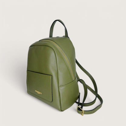 Італійський шкіряний жіночий рюкзак Piumelli Nadia D74 Olive кольору хакі