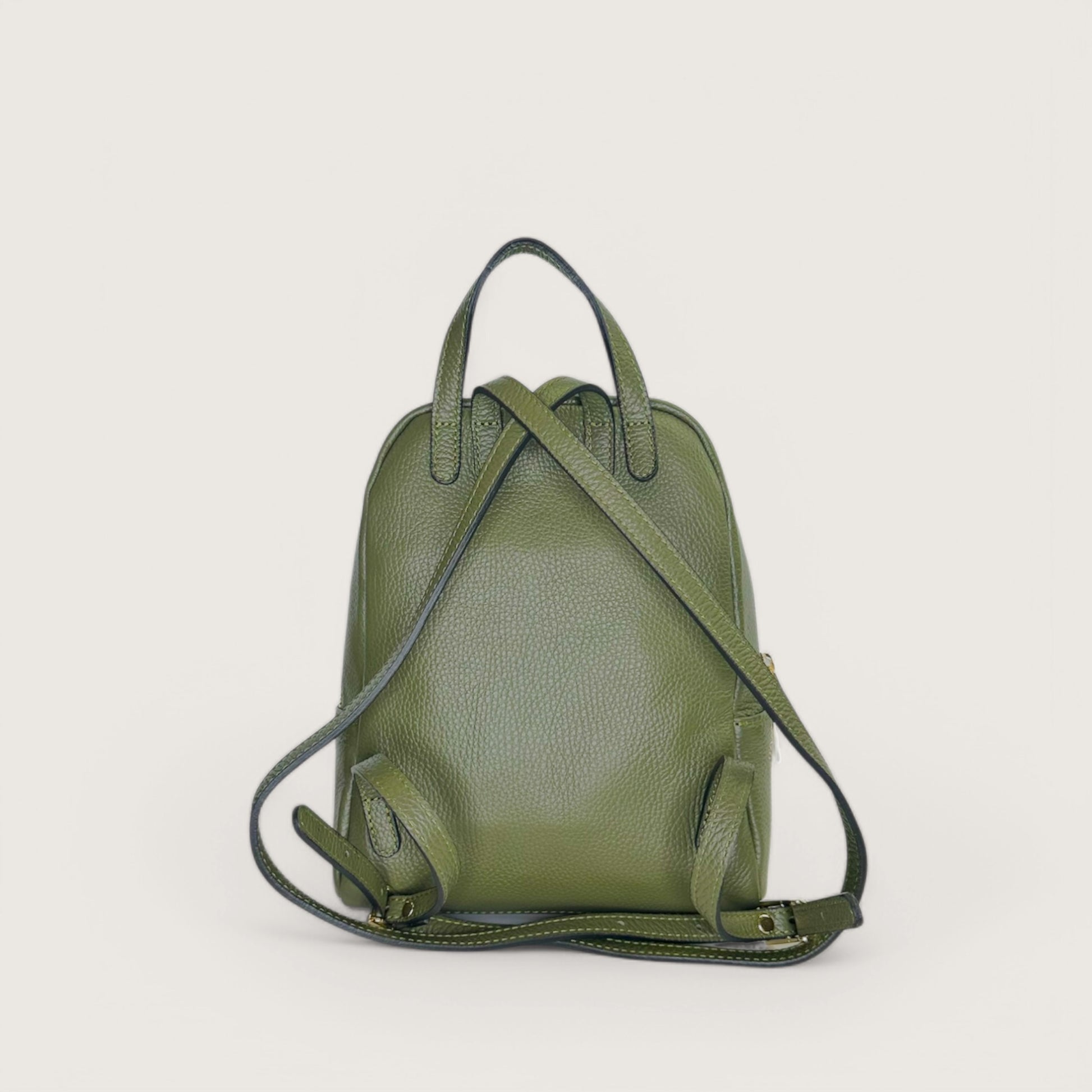 Італійський шкіряний жіночий рюкзак Piumelli Nadia D74 Olive кольору хакі