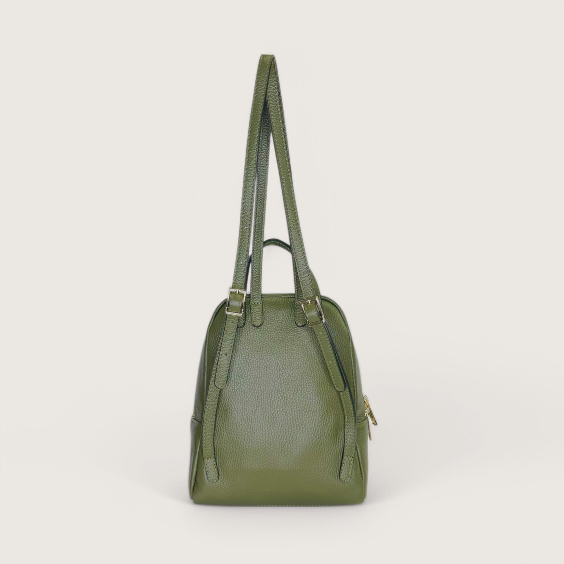 Італійський шкіряний жіночий рюкзак Piumelli Nadia D74 Olive кольору хакі
