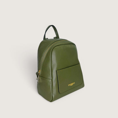 Італійський шкіряний жіночий рюкзак Piumelli Nadia D74 Olive кольору хакі