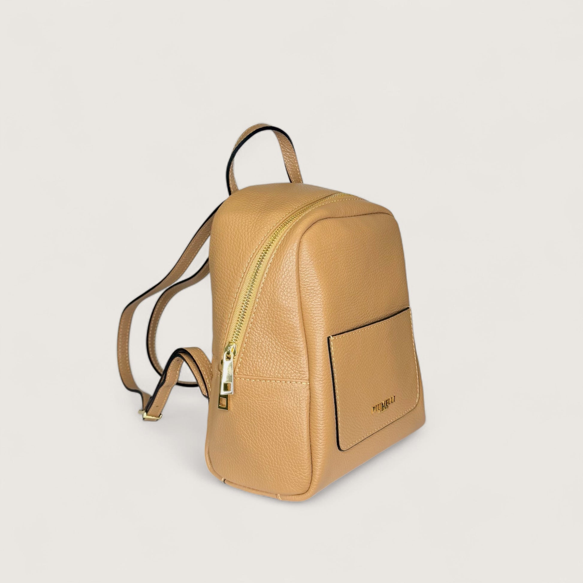 Бежевий італійський шкіряний жіночий рюкзак Piumelli Nadia D85 Sand