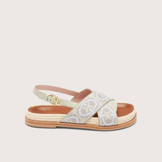 Ментолові італійські шкіряні жіночі сандалі Coccinelle Monogram Ribbon E4 QWS 18 01 01 843