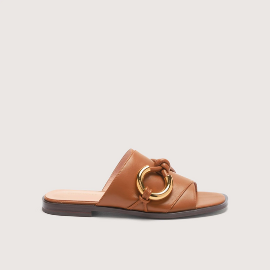 Коричневі італійські шкіряні жіночі шльопанці Coccinelle Carmy Smooth E4 SGH 17 01 01 W12