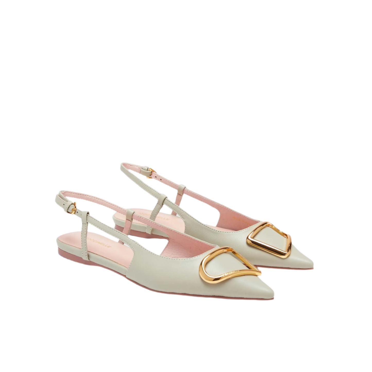 Ментолові італійські шкіряні жіночі слінгбеки Coccinelle Sling Back Flat Smooth Leather Celadon Green E4 QSD 21 02 01 G24