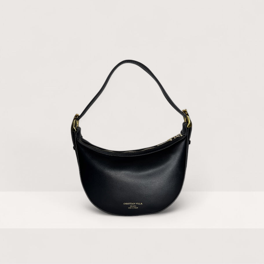 Чорна італійська шкіряна жіноча сумка Christian Villa Jessy 06102 Bag Hero 29 Nylon Cv Nero