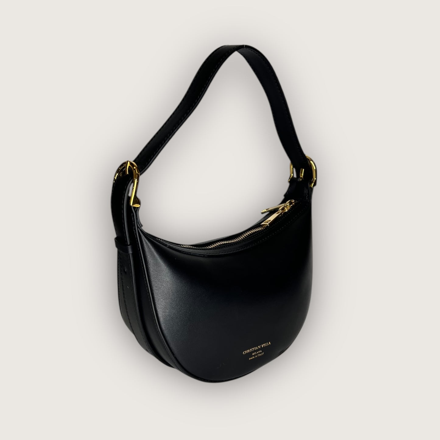 Чорна італійська шкіряна жіноча сумка Christian Villa Jessy 06102 Bag Hero 29 Nylon Cv Nero