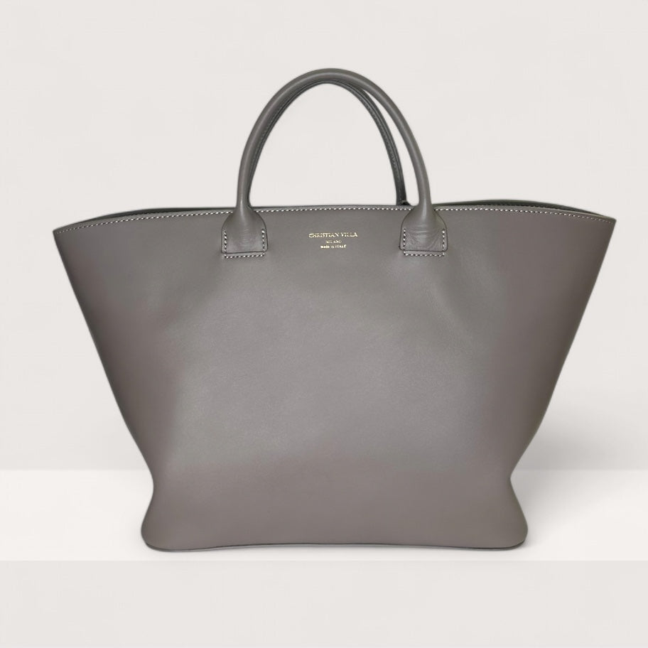 Італійська шкіряна жіноча сумка Christian Villa Jolie 06107 Bag Hero Grigio Microfibra Beige кольору тауп