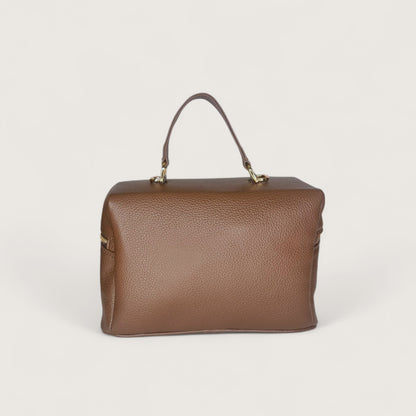 Коричнева італійська шкіряна жіноча сумка Christian Villa 06300 Bag Peggy Praline
