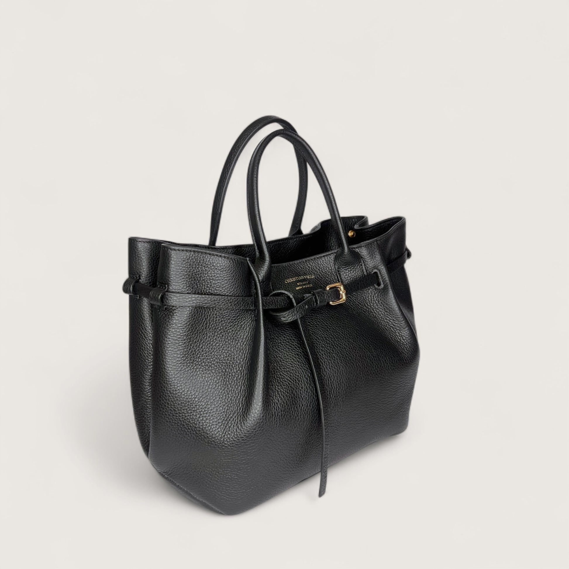 Чорна італійська шкіряна жіноча сумка Christian Villa 06308 Bag Peggy Nero