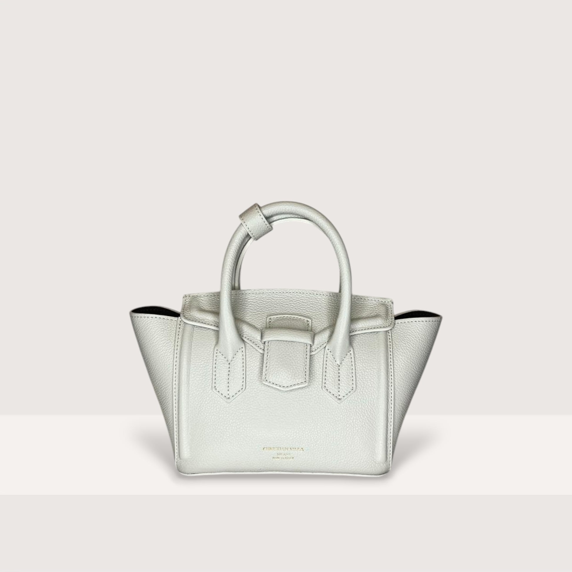 Біла італійська шкіряна жіноча сумка Christian Villa Serena 06359 Bag Peggy Gypsum