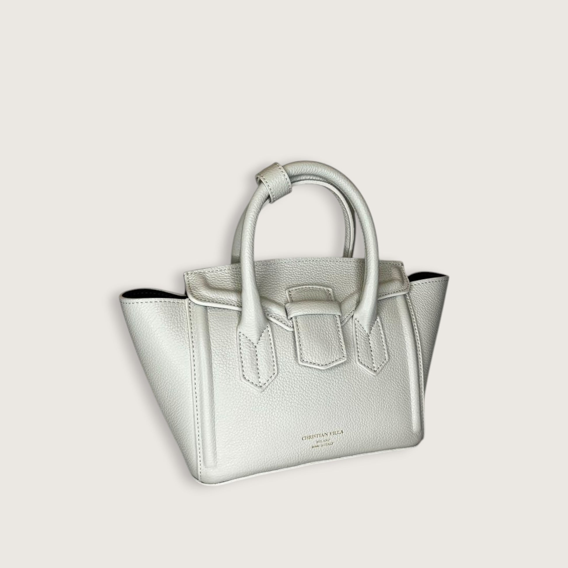 Біла італійська шкіряна жіноча сумка Christian Villa Serena 06359 Bag Peggy Gypsum