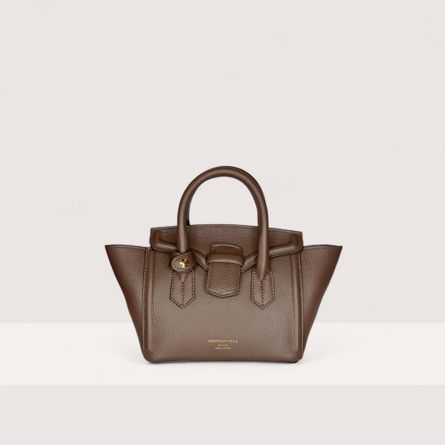 Шоколадна італійська шкіряна жіноча сумка Christian Villa Serena 06359 Bag Peggy Praline