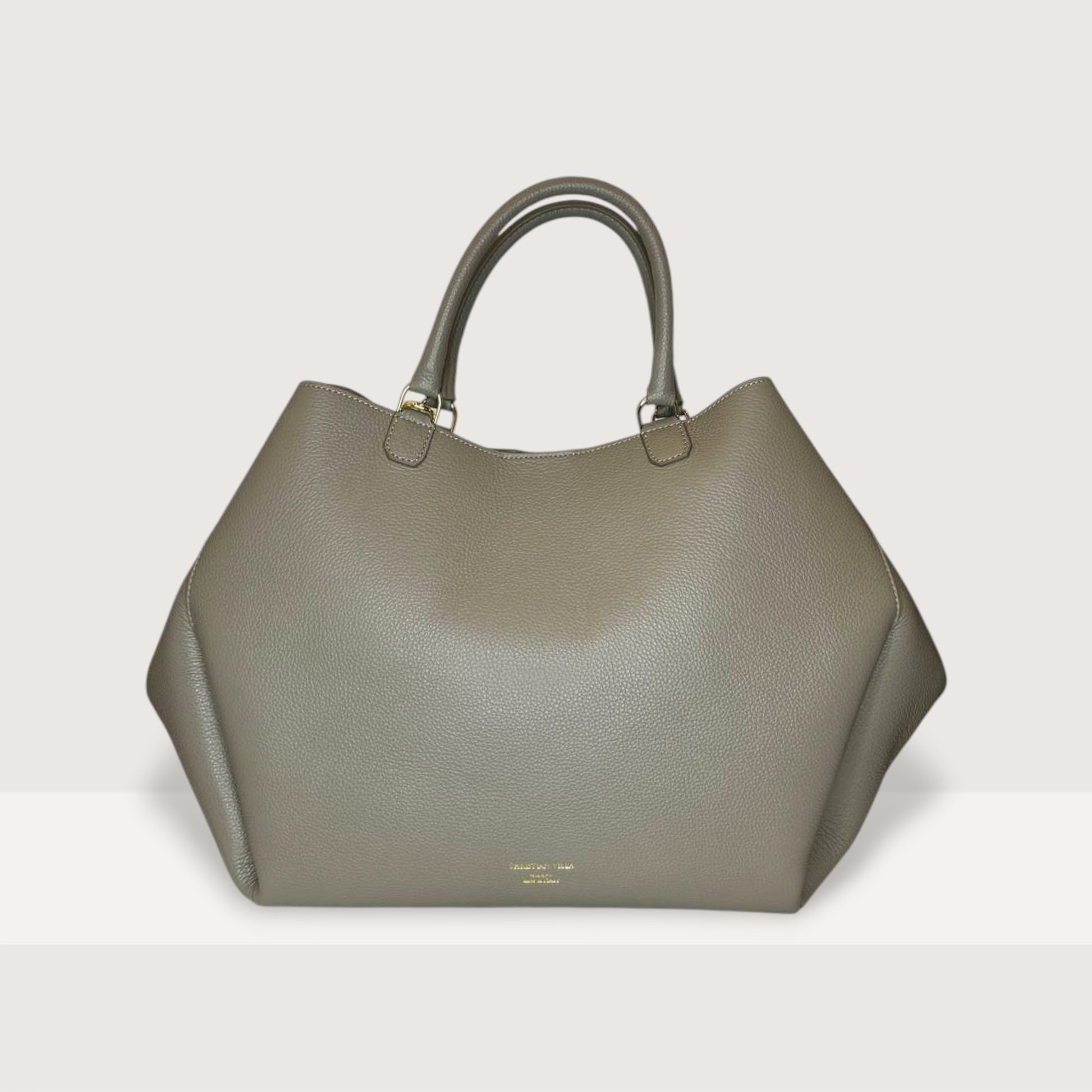 Італійська шкіряна жіноча сумка Christian Villa Athena Large 06441 Bag Peggy Creta кольору тауп