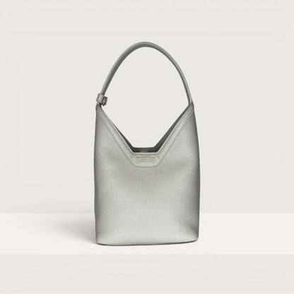Сіра італійська шкіряна жіноча сумка Christian Villa Silvya Medium 06468 Bag Peggy Owl