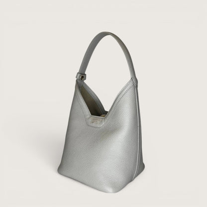 Сіра італійська шкіряна жіноча сумка Christian Villa Silvya Medium 06468 Bag Peggy Owl