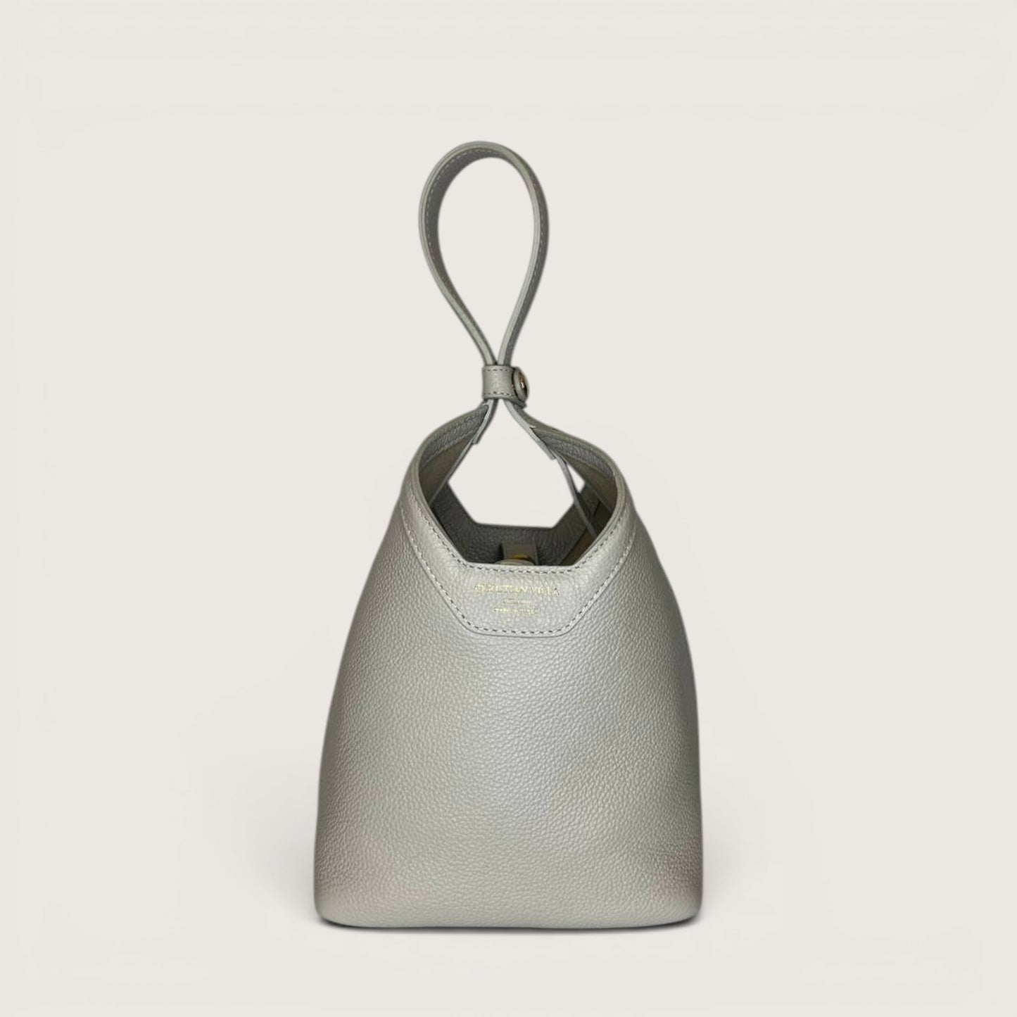 Сіра італійська шкіряна жіноча сумка Christian Villa Silvya Medium 06468 Bag Peggy Owl