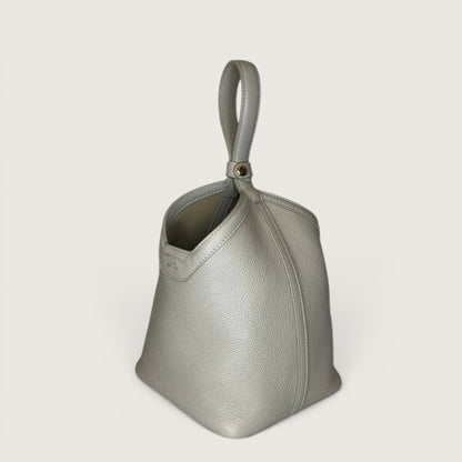 Сіра італійська шкіряна жіноча сумка Christian Villa Silvya Medium 06468 Bag Peggy Owl