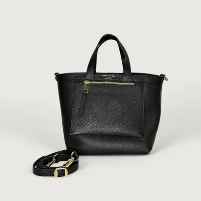 Чорна італійська шкіряна жіноча сумка Christian Villa Tote Bags 05247 Peggy Black