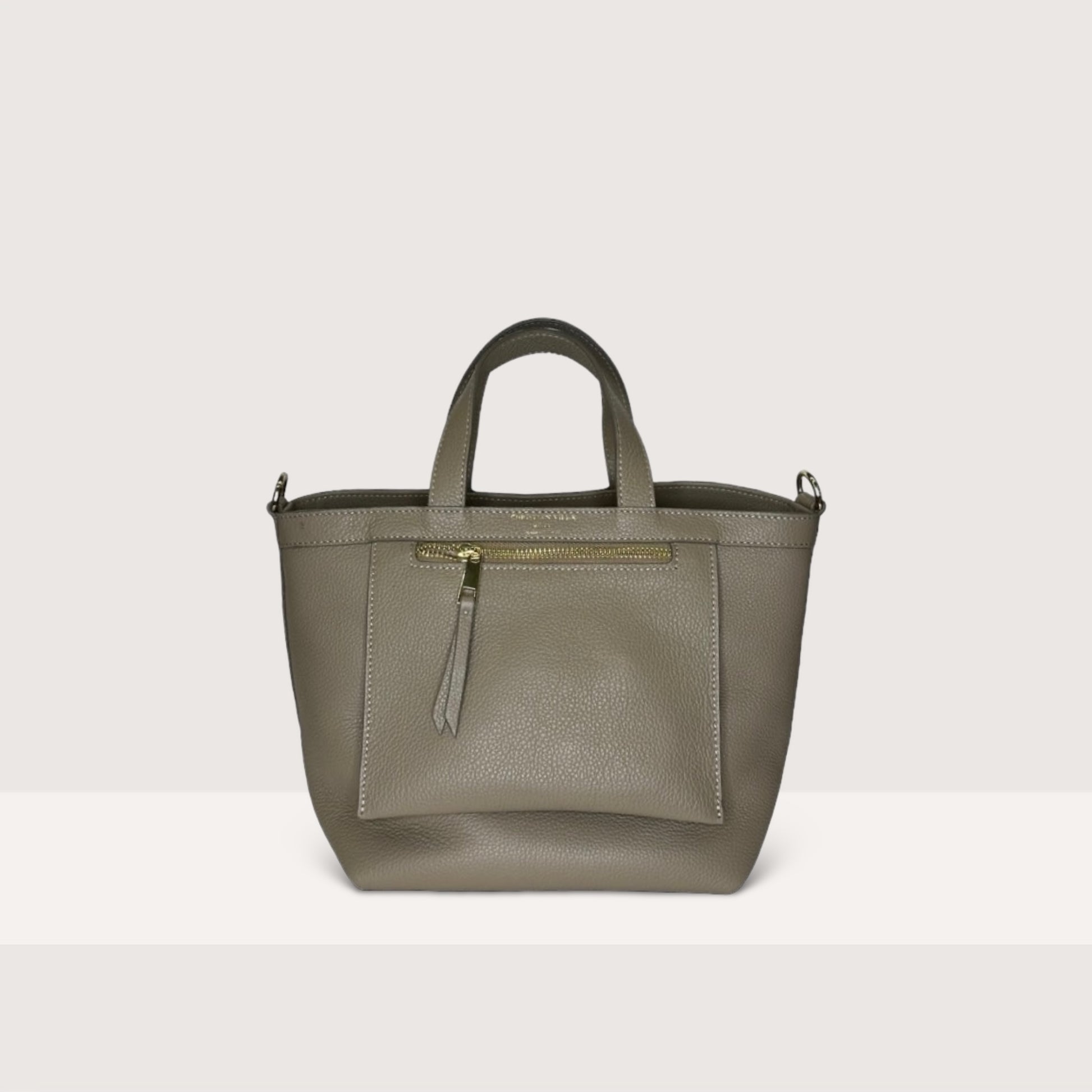 Італійська шкіряна жіноча сумка Christian Villa Tote Bags 05247 Peggy Creta кольору тауп