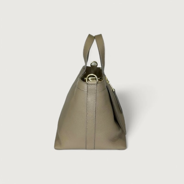 Італійська шкіряна жіноча сумка Christian Villa Tote Bags 05247 Peggy Creta кольору тауп