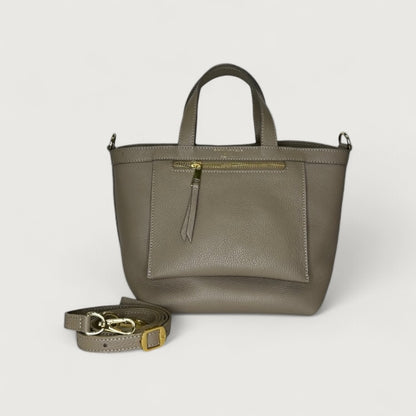 Італійська шкіряна жіноча сумка Christian Villa Tote Bags 05247 Peggy Creta кольору тауп
