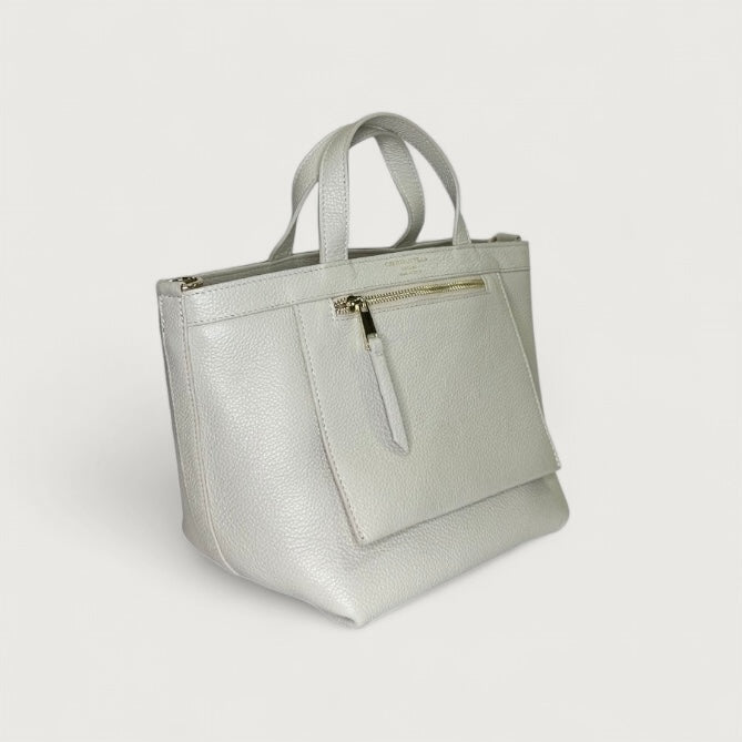 Біла італійська шкіряна жіноча сумка Christian Villa Tote Bags 05247 Peggy Gradenia