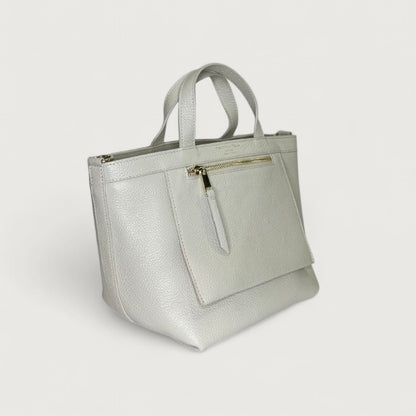 Біла італійська шкіряна жіноча сумка Christian Villa Tote Bags 05247 Peggy Gradenia