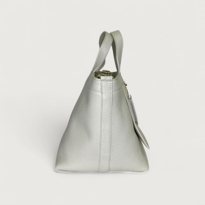 Біла італійська шкіряна жіноча сумка Christian Villa Tote Bags 05247 Peggy Gradenia