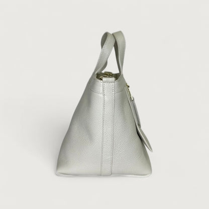Біла італійська шкіряна жіноча сумка Christian Villa Tote Bags 05247 Peggy Gradenia