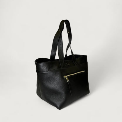 Чорна італійська шкіряна жіноча сумка Christian Villa Tote Bags 05248 Peggy Black