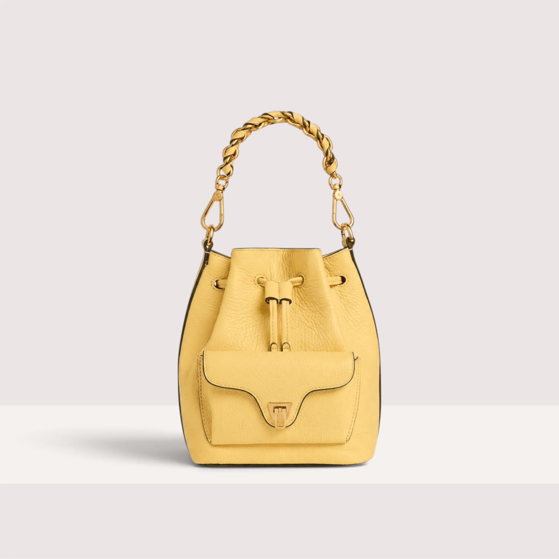 Лимонна італійська шкіряна жіноча сумка Coccinelle Beat Generation Small Generatio E1 TFK 23 03 01 J06