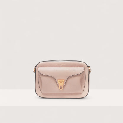 Пудрова італійська шкіряна жіноча сумка Coccinelle Beat Soft Small Soft E1 MF6 15 02 01 N12