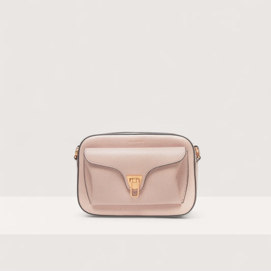 Пудрова італійська шкіряна жіноча сумка Coccinelle Beat Soft Small Soft E1 MF6 15 02 01 N12