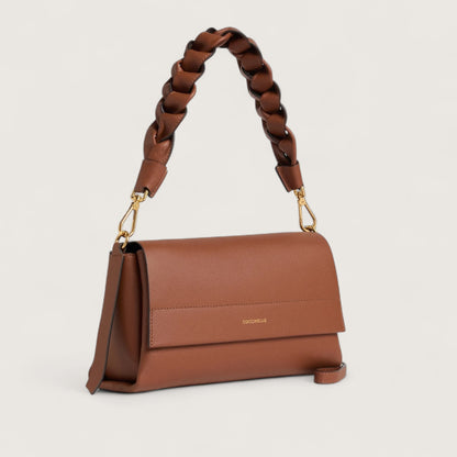 Коричнева італійська шкіряна жіноча сумка Coccinelle Boheme Small Grana Double E1 M50 12 01 01 682