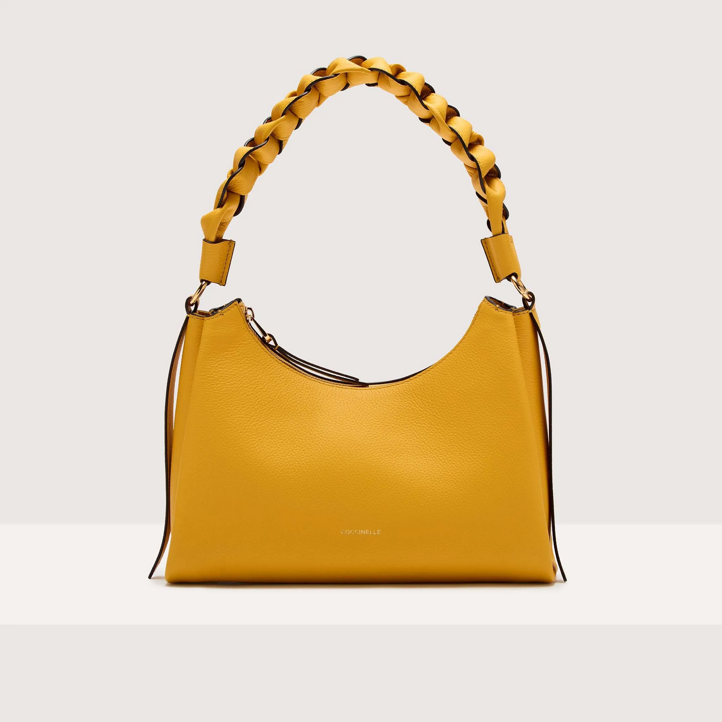 Жовта італійська шкіряна жіноча сумка Coccinelle Boheme Small Grana Double E1 M50 13 03 01 581