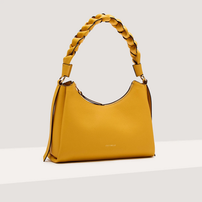 Жовта італійська шкіряна жіноча сумка Coccinelle Boheme Small Grana Double E1 M50 13 03 01 581