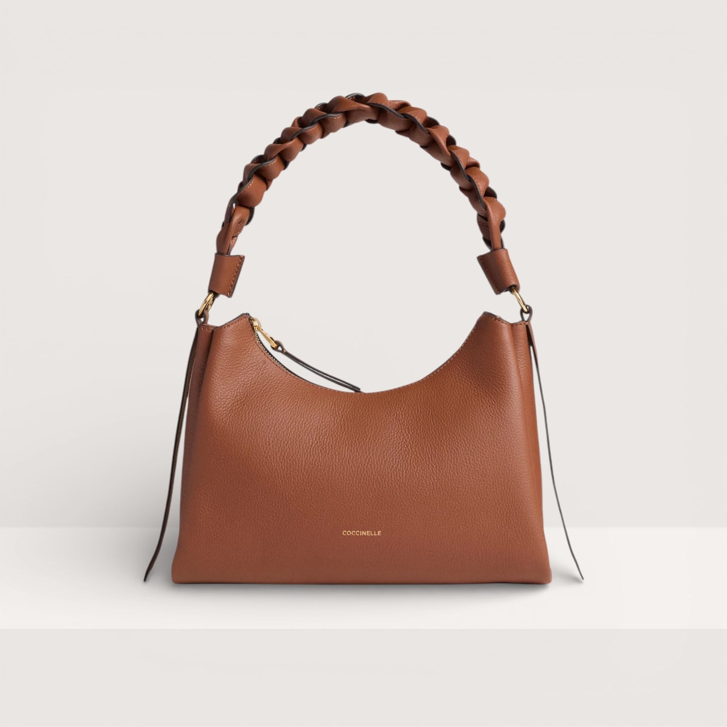 Коричнева італійська шкіряна жіноча сумка Coccinelle Boheme Small Grana Double E1 M50 13 03 01 682