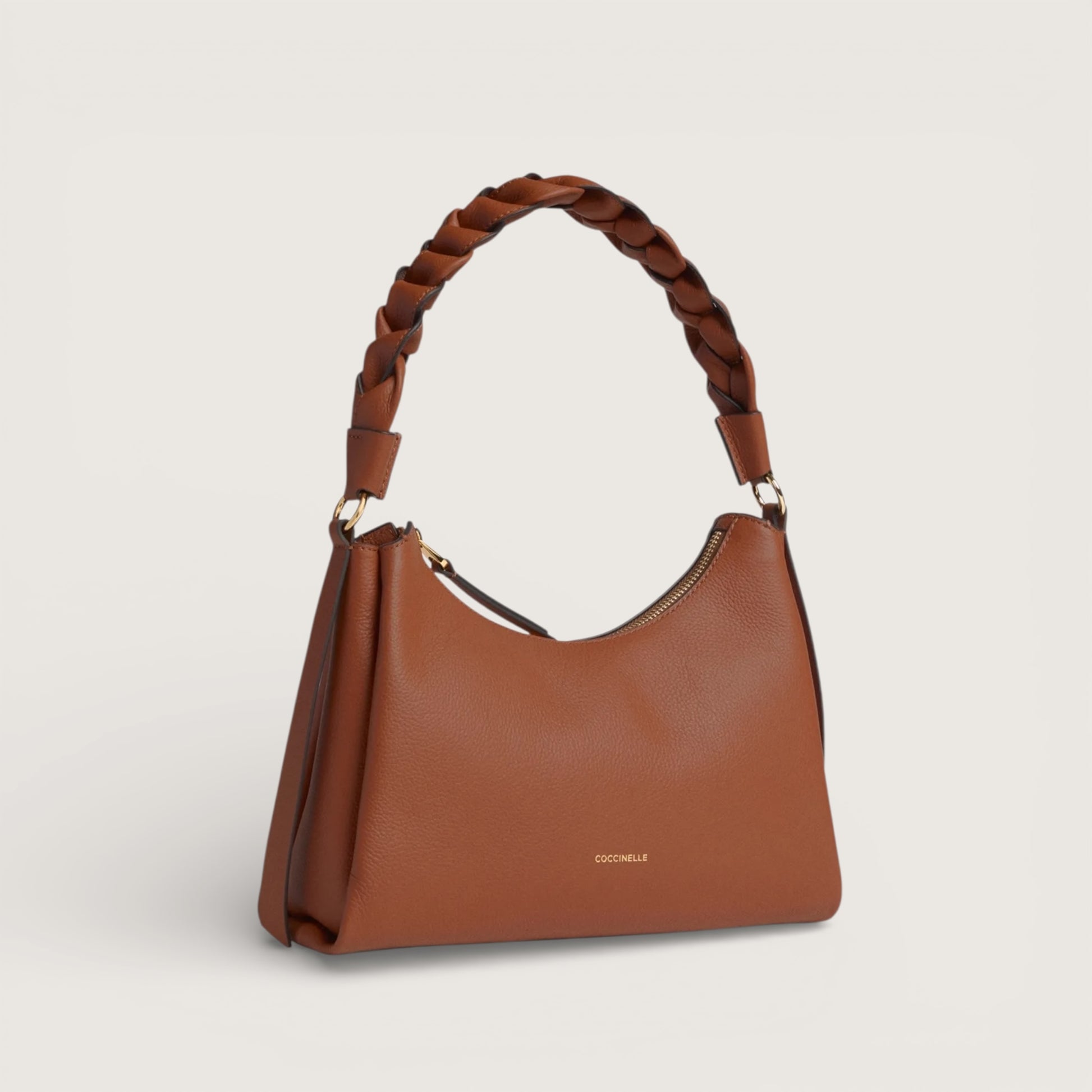 Коричнева італійська шкіряна жіноча сумка Coccinelle Boheme Small Grana Double E1 M50 13 03 01 682