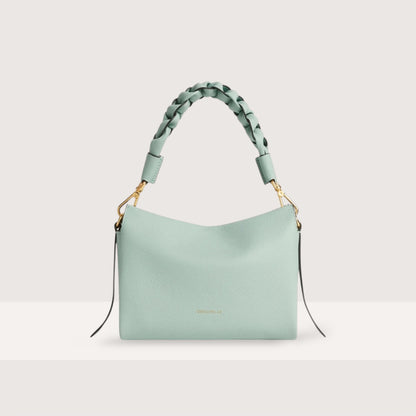 Блакитна італійська шкіряна жіноча сумка Coccinelle Boheme Small Grana Double E1 M50 58 01 01 756