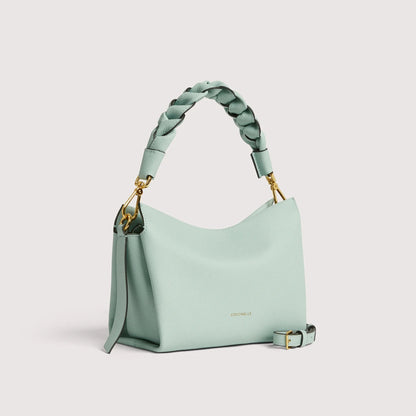 Блакитна італійська шкіряна жіноча сумка Coccinelle Boheme Small Grana Double E1 M50 58 01 01 756