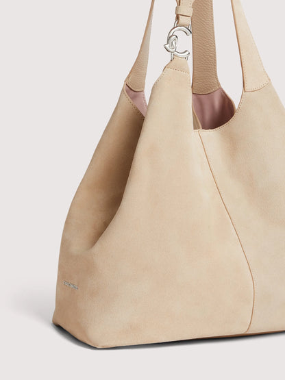 Пісочна італійська шкіряна жіноча сумка Coccinelle C-Easy Large E1 THE 11 01 01 N64