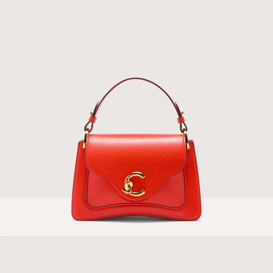 Помаранчева італійська шкіряна жіноча сумка Coccinelle C-Me Calf Cocker Small Calf Cock E1 SSK 18 02 01 R29