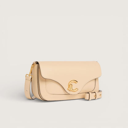 Пісочна італійська шкіряна жіноча сумка Coccinelle C-Me Medium Calf E1 SSK 12 03 01 J24