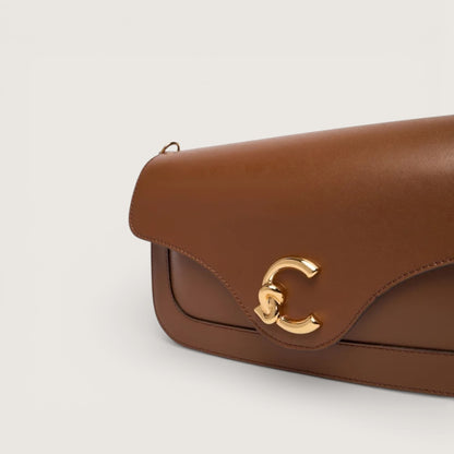 Коричнева італійська шкіряна жіноча сумка Coccinelle C-Me Medium Calf E1 SSK 12 03 01 W11