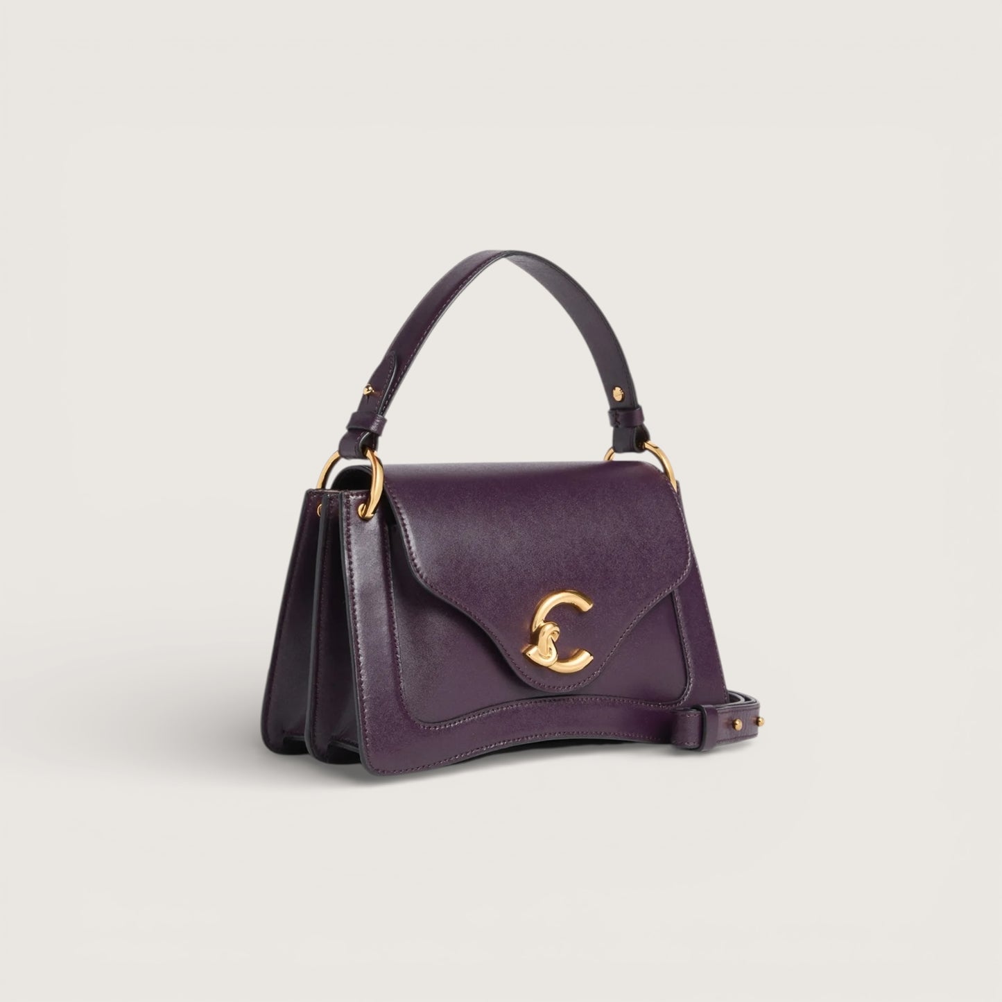 Сливова італійська шкіряна жіноча сумка Coccinelle C-Me Calf Cocker Small Calf E1 SSK 18 02 01 V87