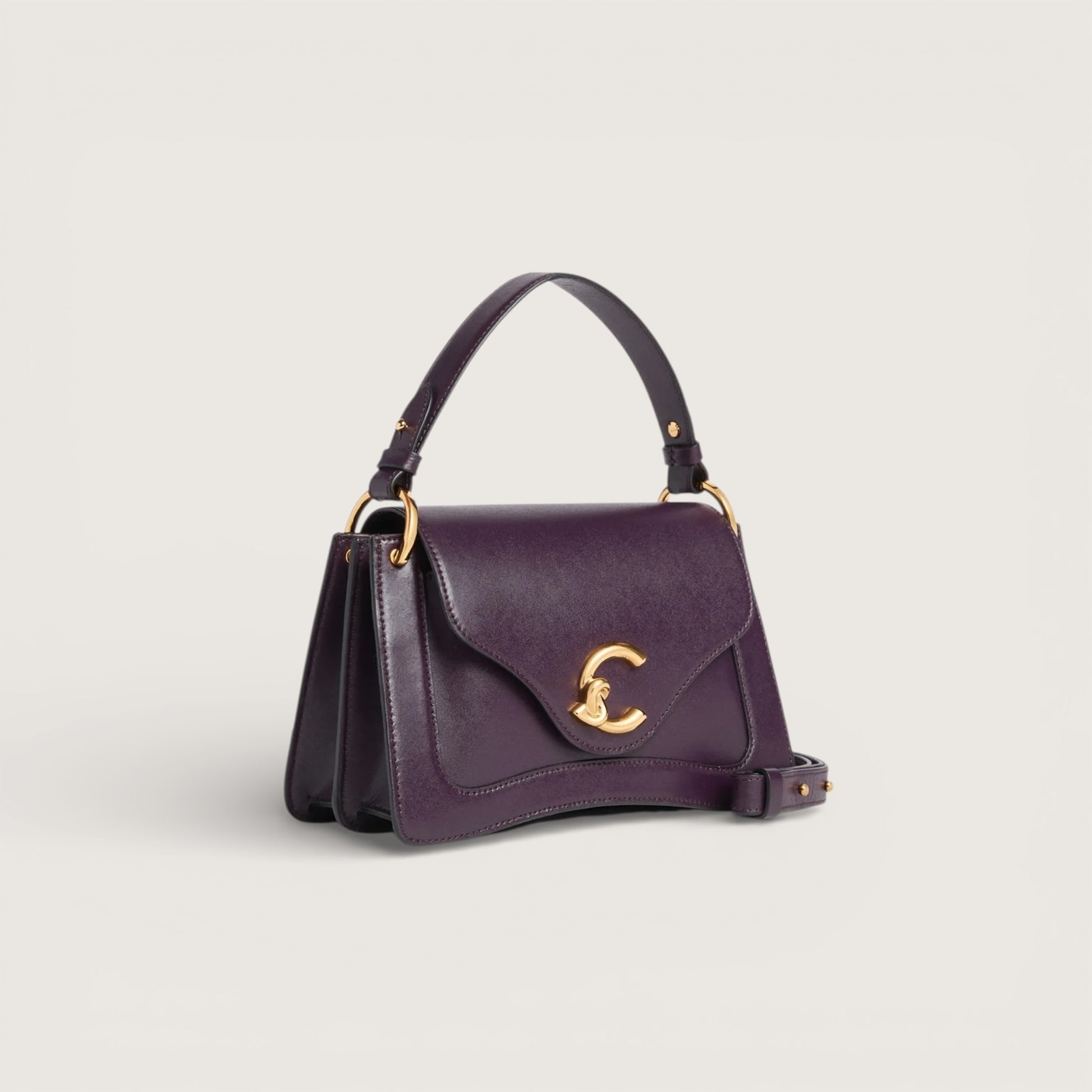 Сливова італійська шкіряна жіноча сумка Coccinelle C-Me Calf Cocker Small Calf E1 SSK 18 02 01 V87