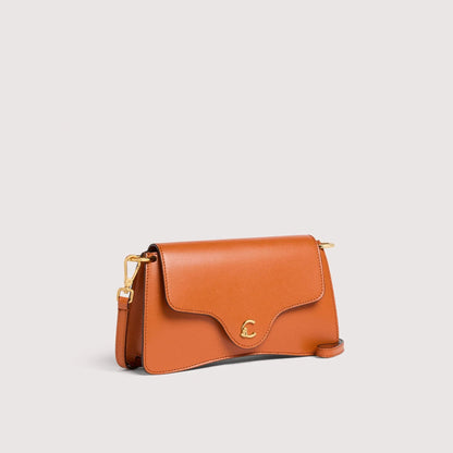 Руда італійська шкіряна жіноча сумка Coccinelle C-Me Mini Calf E5 SSK 27 01 01 R41